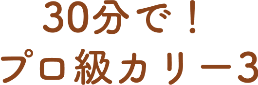 ３０分で！プロ級カリー３