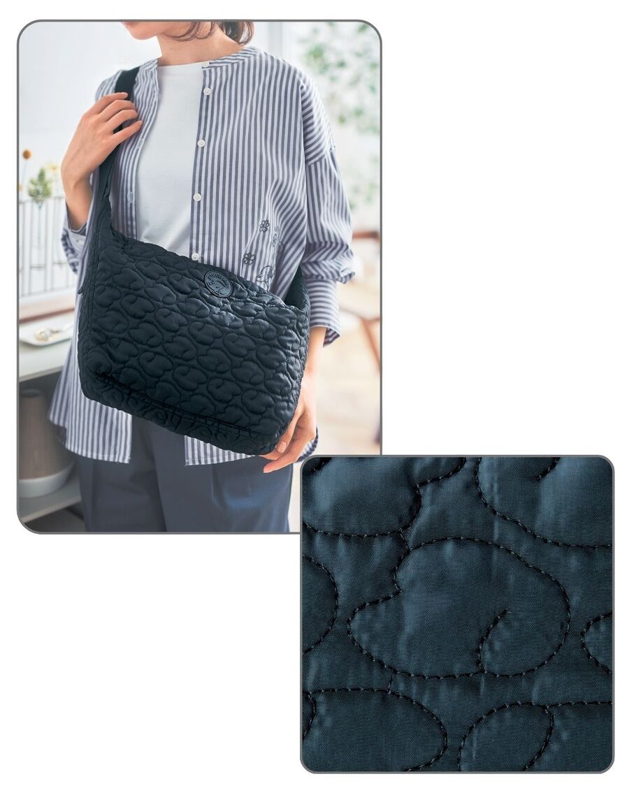 <u>軽量ワッペン付きショルダーバッグ 「スヌーピー」<br>￥6,490（税込）</u> 速乾ふんわり