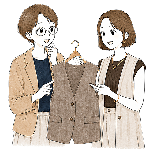 夏のTシャツにジレやベストを重ねてみて！