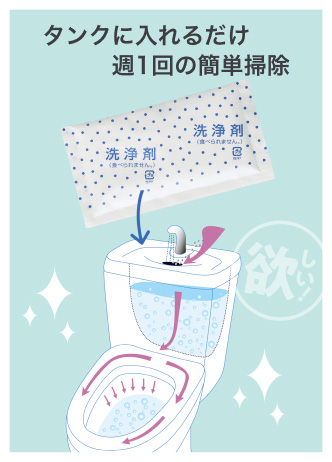 タンクに入れるだけ 週1回の簡単掃除