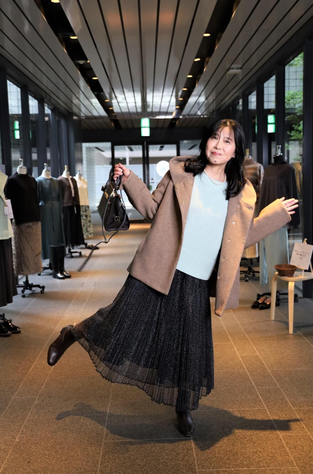 ウールカシミヤブレンドボートネックニット