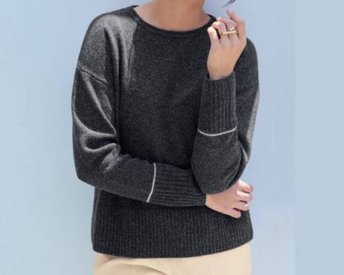 ウールカシミヤブレンドボートネックニット