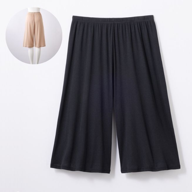 汗取りインナー<br>軽くて涼しい綿混ペチパンツ<br>【ひざ丈】