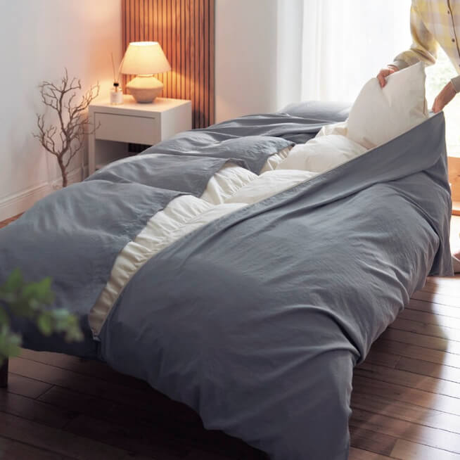 取り換え簡単！やわらかな肌ざわりの掛け布団カバー