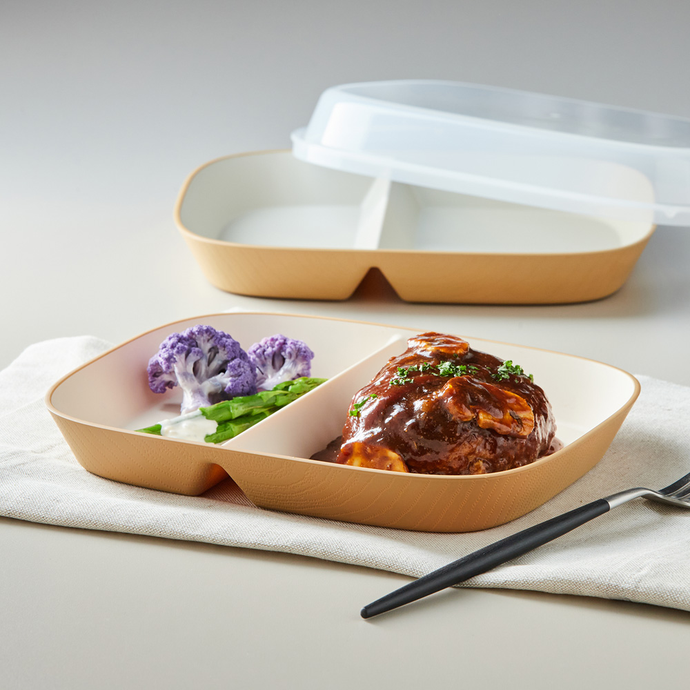 保存もできるフタ付き仕切りランチプレート【日本製】