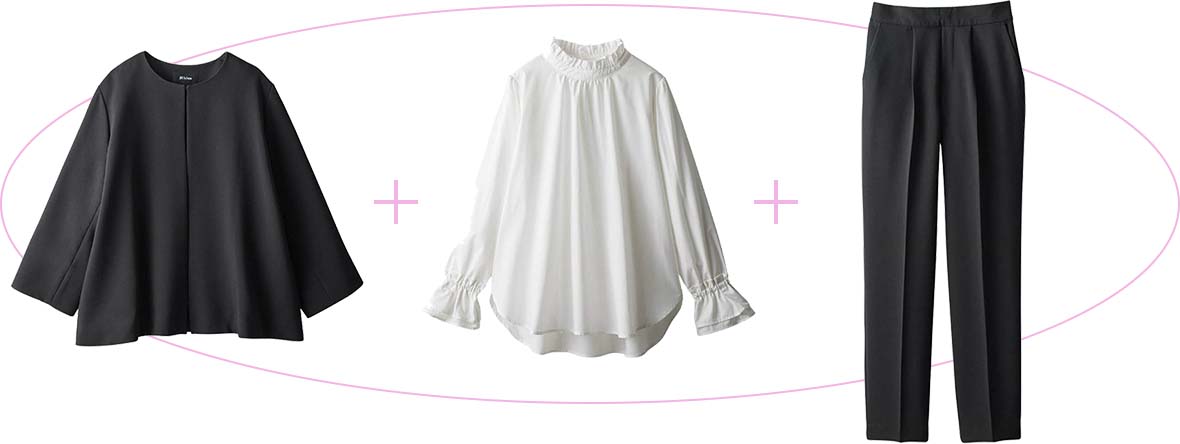 3点セットこなれパンツスーツ(丈が選べる)