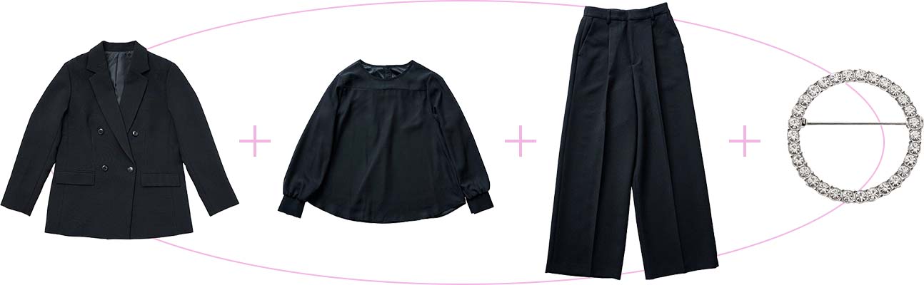 4点セットダブルジャケットパンツスーツ(丈が選べる)