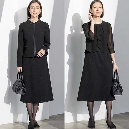 【特別価格】 1年中着まわせる 前開きウォッシャブル2点セット 【喪服・礼服】