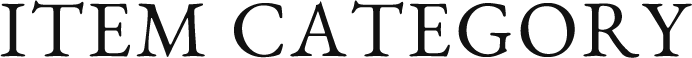 ITEM CATEGORY