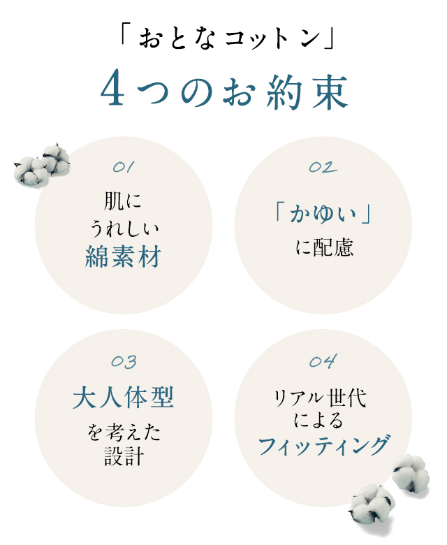 おとなコットン４つのお約束