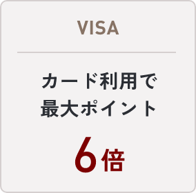 VISA カード利用で最大ポイント6倍