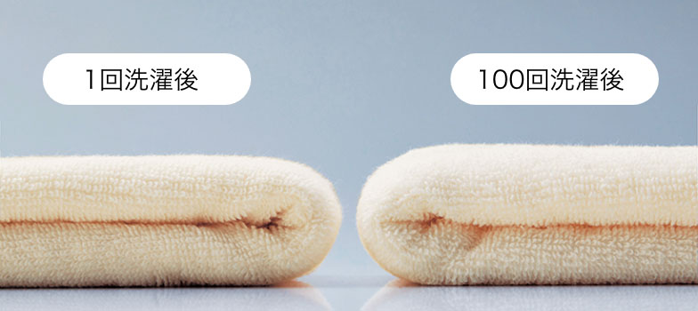 1回洗濯後・100回洗濯後