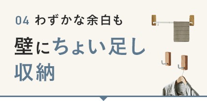 壁にチョイ足し収納