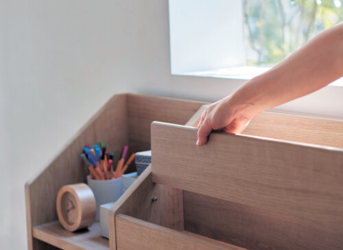 最下段は図鑑も収納できる！