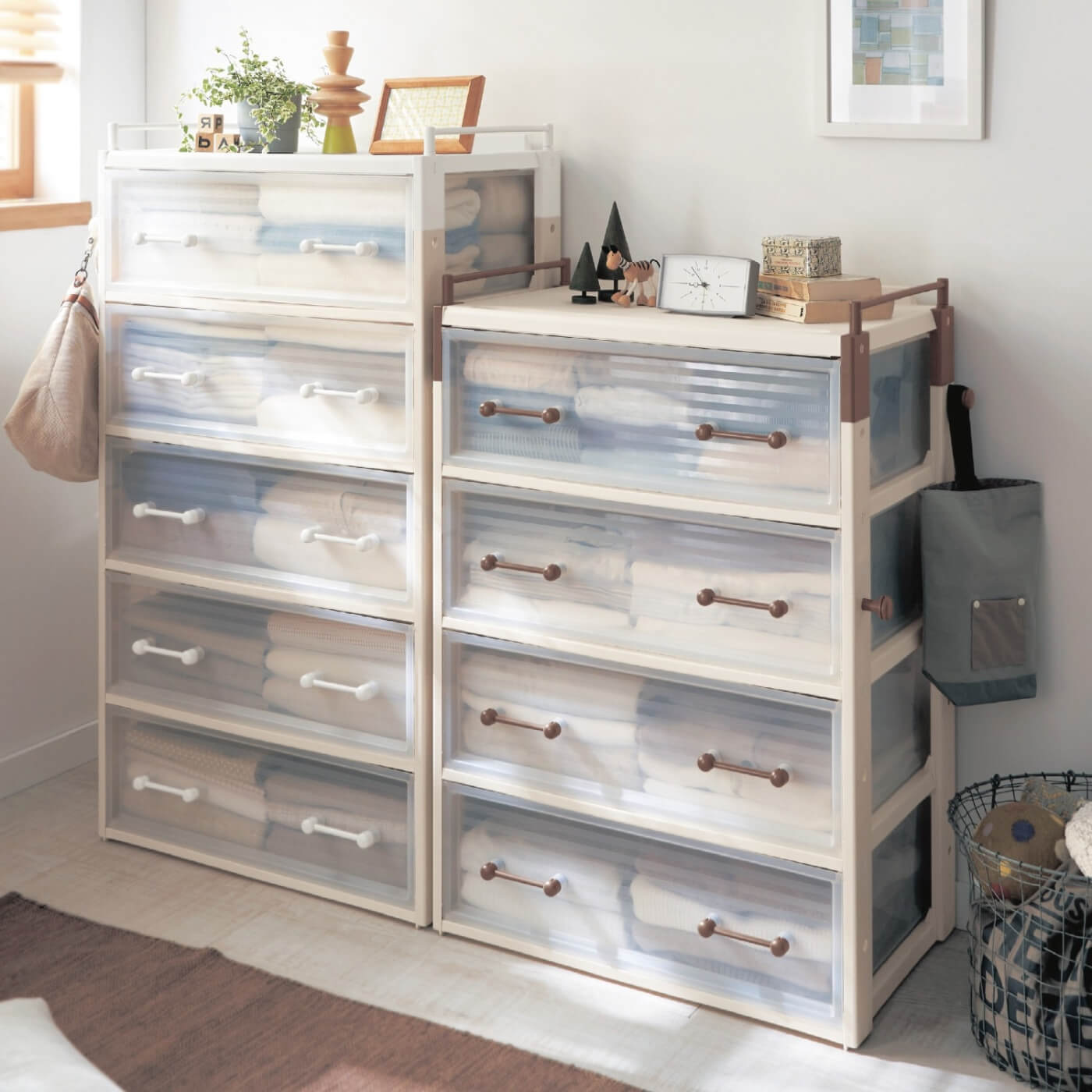 キッズチェスト 【選べる9色】２個セット ＜奥行53cm＞