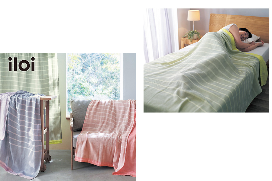 北欧スタイルの今治産4重ガーゼケット iloi／イロアイ