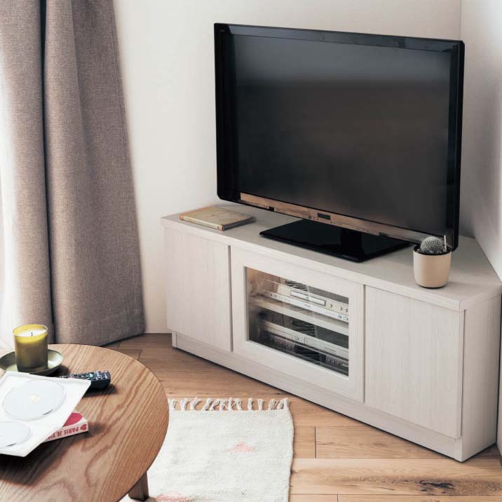 高さと幅が選べる省スペースコーナーテレビ台 ［日本製］＜幅110cm／幅130cm＞（トトノ+ワ／totono+wa）