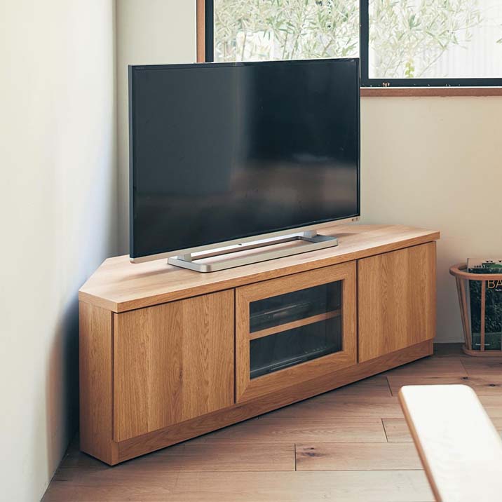 高さと幅が選べる省スペースコーナーテレビ台 ［日本製］＜幅110cm／幅130cm＞（トトノ+ワ／totono+wa）