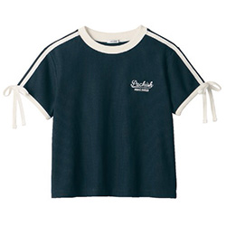 サイドラインリボンワッフル半袖Ｔシャツ