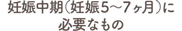 妊娠中期（妊娠5～7ヶ月）に必要なもの