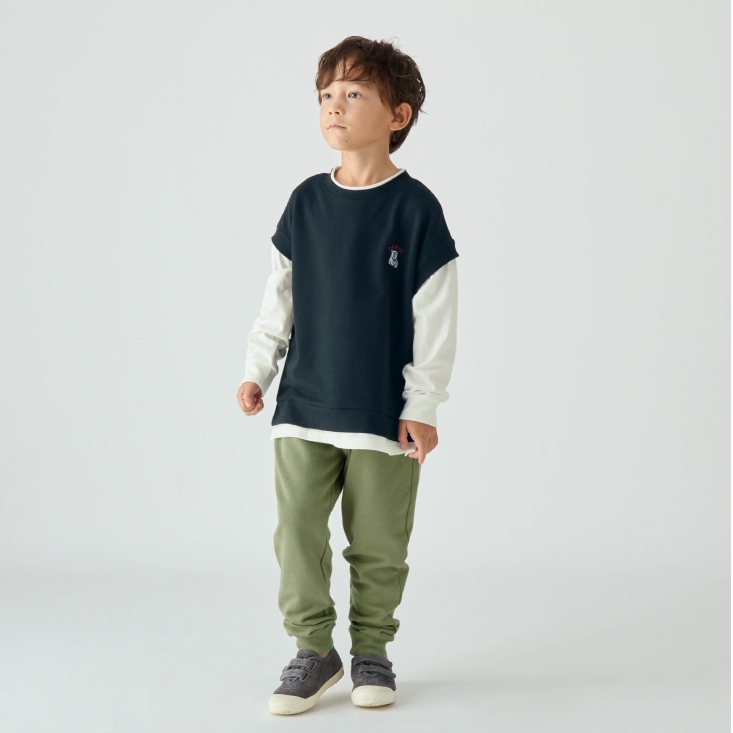 ベストレイヤード風刺繍入り長袖Ｔシャツ 【子供服】 ジータ/GITA