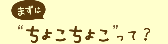 まずは“ちょこちょこ”って？