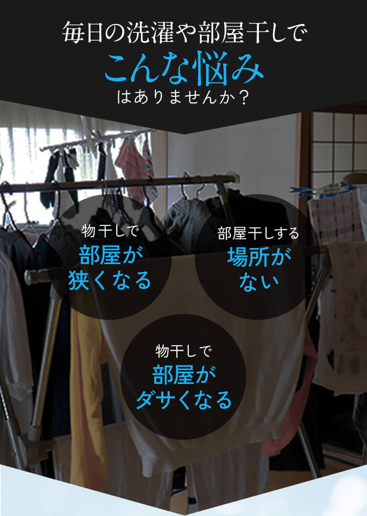 毎日の洗濯や部屋干しでこんな悩みはありませんか？