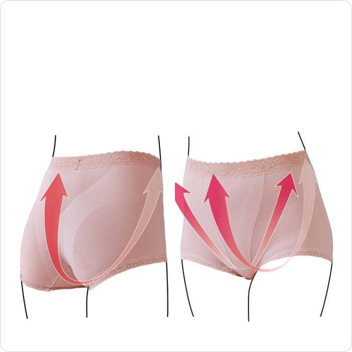 クロスで引きあげ骨盤底筋サポートショーツ（2枚組）